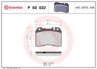 BREMBO P50022 - Juego de pastillas de freno - PRIME LINE