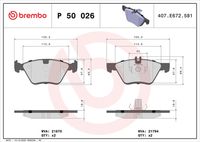 BREMBO P 50 026 - Juego de pastillas de freno