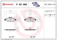 BREMBO P50080 - Lado de montaje: Eje delantero<br>Tipo de vehículo: LT46<br>Nº art. de accesorio recomendado: 98031700<br>Lado de montaje: Eje trasero<br>Variante de equipamiento: LT 46<br>Ancho [mm]: 165<br>Espesor [mm]: 20<br>Altura [mm]: 73<br>Contacto avisador de desgaste: preparado para indicador desgaste<br>Artículo complementario/Información complementaria: sin accesorios<br>Sistema de frenos: Perrot<br>Artículo complementario / información complementaria 2: con tornillos pinza freno<br>Número de WVA: 29153<br>