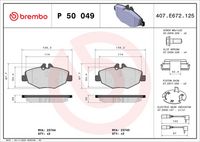 BREMBO P 50 049 - Juego de pastillas de freno