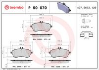 BREMBO P50070 - Juego de pastillas de freno - PRIME LINE