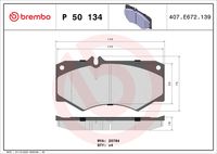 BREMBO P50134 - Espesor [mm]: 18<br>Homologación: R90 Homologated<br>Longitud [mm]: 149<br>Peso [kg]: 2,31<br>Altura 1 [mm]: 74<br>Contacto avisador de desgaste: preparado para indicador desgaste<br>Artículo complementario/Información complementaria: sin accesorios<br>Sistema de frenos: Perrot<br>Número de WVA: 29784<br>Lado de montaje: Eje delantero<br>