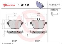 BREMBO P50141 - Lado de montaje: Eje delantero<br>Ancho [mm]: 142<br>Espesor [mm]: 18<br>Altura [mm]: 96<br>Contacto avisador de desgaste: preparado para indicador desgaste<br>Artículo complementario/Información complementaria: sin accesorios<br>Sistema de frenos: Brembo<br>Número de WVA: 22586<br>Número de WVA: 22587<br>