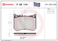 BREMBO P 50 114 - Juego de pastillas de freno