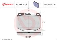 BREMBO P50120 - Lado de montaje: Eje trasero<br>Contacto avisador de desgaste: con contacto avisador de desgaste<br>Material: Low-Metallic<br>Homologación: ECE-R90<br>Número de WVA: 25353<br>Espesor [mm]: 15,9<br>Ancho [mm]: 122,5<br>Altura 1 [mm]: 55,7<br>Altura 2 [mm]: 61,7<br>