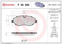 BREMBO P50085 - Juego de pastillas de freno - PRIME LINE