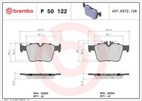 BREMBO P50122 - Lado de montaje: Eje delantero<br>Equipamiento de vehículo: para vehículos con paquete sport AMG<br>Equipamiento de vehículo: para vehículos con paquete sport<br>Ancho [mm]: 128<br>Espesor [mm]: 19<br>Altura [mm]: 93<br>Contacto avisador de desgaste: preparado para indicador desgaste<br>Artículo complementario/Información complementaria: sin accesorios<br>Sistema de frenos: Brembo<br>Frenos: no para discos de freno cerámica/carbono<br>Número de WVA: 22061<br>