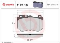 BREMBO P50123 - Lado de montaje: Eje trasero<br>Ancho [mm]: 123<br>Espesor [mm]: 16<br>Altura 1 [mm]: 56<br>Altura 2 [mm]: 62<br>Contacto avisador de desgaste: preparado para indicador desgaste<br>Artículo complementario/Información complementaria: sin accesorios<br>Sistema de frenos: Teves<br>Frenos: no para discos de freno cerámica/carbono<br>Número de WVA: 25353<br>Número de WVA: 25354<br>