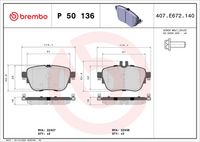 BREMBO P50136 - Juego de pastillas de freno - PRIME LINE