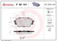 BREMBO P50151 - Lado de montaje: Eje trasero<br>Equipamiento de vehículo: para vehículos con paquete sport<br>Ancho [mm]: 113<br>Espesor [mm]: 17<br>Altura [mm]: 54<br>Contacto avisador de desgaste: excl. contacto de avisador de desgaste<br>Artículo complementario/Información complementaria: con accesorios<br>Sistema de frenos: CBI<br>Artículo complementario / información complementaria 2: con tornillos pinza freno<br>Artículo complementario / información complementaria 2: Chapa antichirridos<br>Número de WVA: 22987<br>