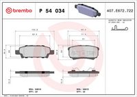 BREMBO P54034 - Lado de montaje: Eje trasero<br>Dinámica de frenado / conducción: para vehículos con ABS<br>para diámetro disco de freno [mm]: 302<br>Espesor [mm]: 16<br>Altura [mm]: 45<br>Contacto avisador de desgaste: con avisador acústico de desgaste<br>Artículo complementario/Información complementaria: sin accesorios<br>Sistema de frenos: Akebono<br>Ancho 1 [mm]: 91<br>Ancho 2 [mm]: 111<br>Número de indicadores de desgaste [por eje]: 2<br>Número de WVA: 23582<br>Número de WVA: 23583<br>