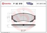 BREMBO P52019 - Juego de pastillas de freno - PRIME LINE