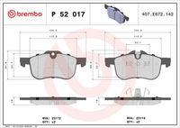 BREMBO P 52 017 - Juego de pastillas de freno