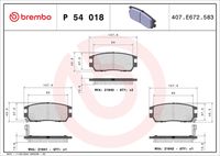 BREMBO P54018 - Juego de pastillas de freno - PRIME LINE