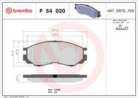 BREMBO P54020 - Juego de pastillas de freno - PRIME LINE