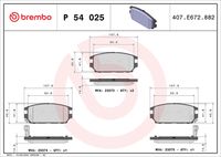 BREMBO P54025 - Juego de pastillas de freno - PRIME LINE