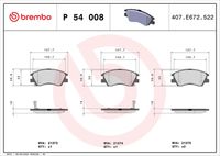 BREMBO P54008 - Juego de pastillas de freno - PRIME LINE