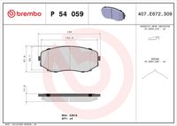 BREMBO P54059 - Juego de pastillas de freno - PRIME LINE