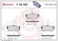 BREMBO P56029 - Lado de montaje: Eje trasero<br>Frenos: para vehículos con freno de disco en eje trasero<br>Ancho [mm]: 82<br>Espesor [mm]: 16<br>Altura [mm]: 57<br>Contacto avisador de desgaste: excl. contacto de avisador de desgaste<br>Artículo complementario/Información complementaria: sin accesorios<br>Sistema de frenos: Lucas<br>Artículo complementario / información complementaria 2: con tornillos pinza freno<br>Número de WVA: 21545<br>