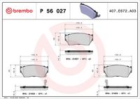 BREMBO P56027 - Juego de pastillas de freno - PRIME LINE