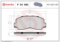 BREMBO P 54 002 - Juego de pastillas de freno