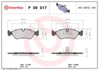 BREMBO P59017 - Juego de pastillas de freno - PRIME LINE