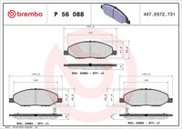 BREMBO P56088 - Juego de pastillas de freno - PRIME LINE