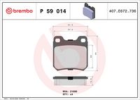 BREMBO P59014 - Lado de montaje: Eje trasero<br>Artículo complementario / información complementaria 2: Chapa antichirridos<br>Artículo complementario / información complementaria 2: con instrucciones de montaje<br>Material: Low-Metallic<br>Homologación: ECE-R90<br>Número de WVA: 21050<br>Espesor [mm]: 14,3<br>Ancho [mm]: 61,5<br>Altura [mm]: 61<br>Sistema de frenos: ATE<br>