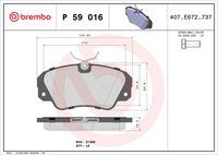 BREMBO P59016 - Juego de pastillas de freno - PRIME LINE