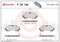 BREMBO P56106 - Juego de pastillas de freno - PRIME LINE