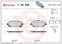 BREMBO P59036 - Código de motor: Z 13 DT<br>Código de motor: Y 13 DT<Ecotec><br>año construcción hasta: 09/2007<br>Lado de montaje: Eje delantero<br>para diámetro disco de freno [mm]: 280<br>Carga útil: para carga útil aumentada<br>Contacto avisador de desgaste: con avisador acústico de desgaste<br>Artículo complementario / información complementaria 2: con instrucciones de montaje<br>Material: Low-Metallic<br>Homologación: ECE-R90<br>Número de WVA: 23844<br>Espesor [mm]: 19,3<br>Altura [mm]: 69,7<br>Altura 2 [mm]: 76<br>Ancho 1 [mm]: 155,4<br>Ancho 2 [mm]: 156,4<br>Sistema de frenos: ATE<br>