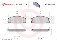 BREMBO P59015 - Juego de pastillas de freno - PRIME LINE