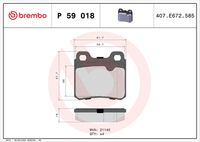 BREMBO P59018 - Juego de pastillas de freno - PRIME LINE