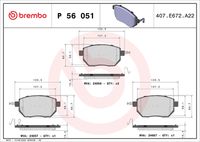 BREMBO P56051 - Juego de pastillas de freno - PRIME LINE