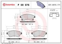 BREMBO P59076 - Juego de pastillas de freno - PRIME LINE