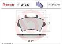 BREMBO P59039 - Juego de pastillas de freno - PRIME LINE