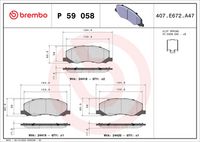 BREMBO P59058 - Juego de pastillas de freno - PRIME LINE