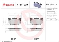 BREMBO P61029 - Juego de pastillas de freno - PRIME LINE