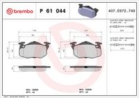 BREMBO P61044 - Juego de pastillas de freno - PRIME LINE