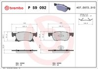 BREMBO P59092 - Juego de pastillas de freno - PRIME LINE