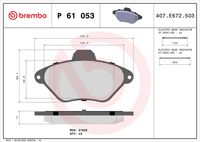 BREMBO P61053 - Juego de pastillas de freno - PRIME LINE