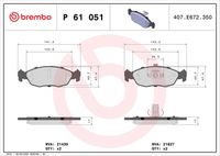 BREMBO P61051 - Juego de pastillas de freno - PRIME LINE