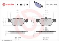 BREMBO P59019 - Juego de pastillas de freno - PRIME LINE