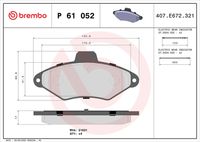 BREMBO P61052 - Juego de pastillas de freno - PRIME LINE