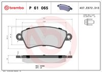 BREMBO P61065 - Lado de montaje: Eje trasero<br>Frenos: para vehículos con freno de disco en eje trasero<br>Ancho [mm]: 105<br>Espesor [mm]: 11<br>Altura [mm]: 55<br>Contacto avisador de desgaste: preparado para indicador desgaste<br>Artículo complementario/Información complementaria: sin accesorios<br>Sistema de frenos: Bendix<br>Número de WVA: 20974<br>Número de WVA: 20973<br>