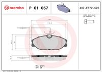 BREMBO P61057 - Juego de pastillas de freno - PRIME LINE