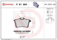 BREMBO P61084 - Lado de montaje: Eje delantero<br>Ancho [mm]: 155<br>Altura 1 [mm]: 58<br>Altura 2 [mm]: 65<br>Contacto avisador de desgaste: excl. contacto de avisador de desgaste<br>Artículo complementario/Información complementaria: sin accesorios<br>Sistema de frenos: Teves<br>Artículo complementario / información complementaria 2: con clip de émbolo<br>Espesor/grosor 1 [mm]: 18<br>Espesor/grosor 2 [mm]: 19<br>Número de WVA: 24538<br>Número de WVA: 24539<br>