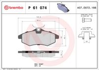 BREMBO P61074 - Juego de pastillas de freno - PRIME LINE