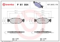 BREMBO P61054 - Juego de pastillas de freno - PRIME LINE