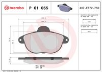 BREMBO P61055 - Juego de pastillas de freno - PRIME LINE